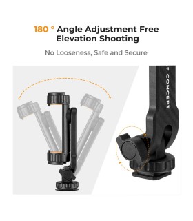 گیره موبایل برای سه پایه و دوربین کی اند اف | K&F Cell Phone Holder Clamp With Two Cold Shoe Mount 360° Adjustment