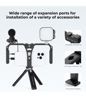 کیج موبایل کی اند اف | K&F Smartphone Video Rig with Dual Handles