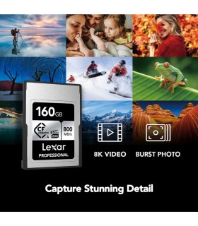 کارت حافظه ۱۶۰ گیگابایت لکسار مدل Lexar 160GB Professional CFexpress Type A SILVER Series