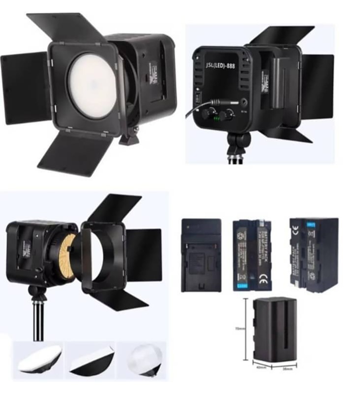 پروژکتور نور ثابت آر جی بی jsl 888 RGB به همراه باتری NP-F770 و شارژر