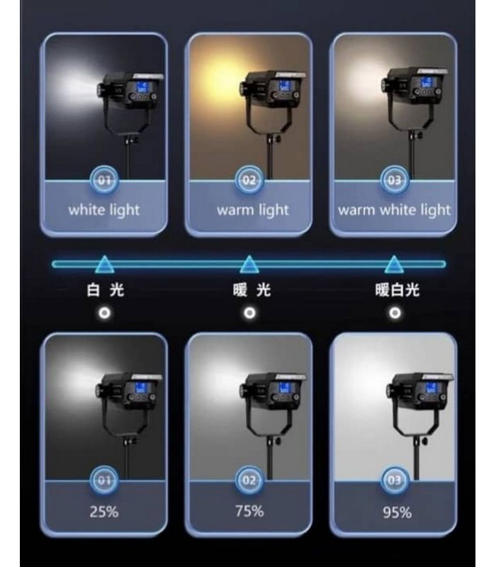 ویدئو لایت ۵۰۰ وات دياموند مدل Diamond KY-BK500W LED cob Video Light