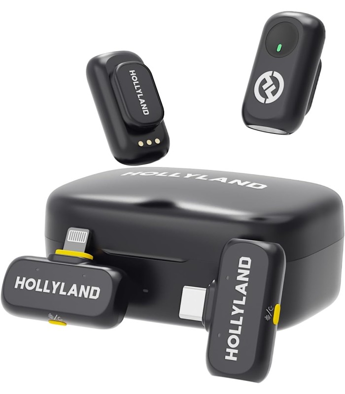 میکروفون یقه‌ای بی‌سیم هالی‌لند مدل Hollyland Lark A1 Combo - پک کمبو | رنگ مشکی