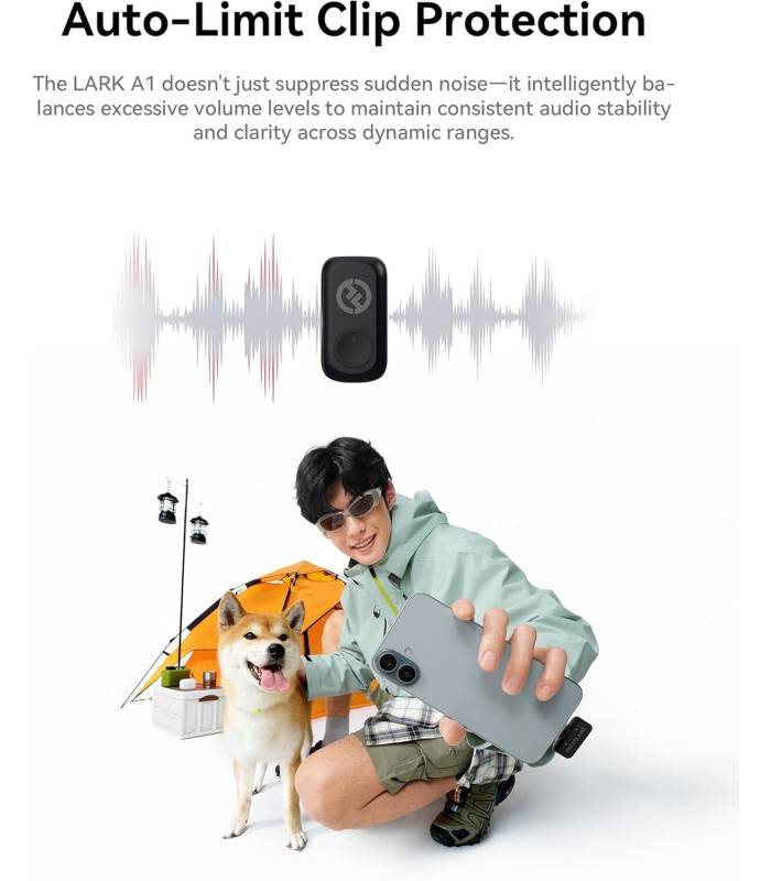 میکروفون یقه‌ای بی‌سیم هالی‌لند مدل Hollyland Lark A1 Combo - پک کمبو | رنگ مشکی