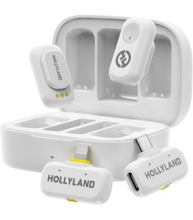 میکروفون یقه‌ای بی‌سیم هالی‌لند مدل Hollyland Lark A1 Combo - پک کمبو | رنگ سفید