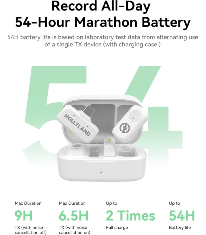 میکروفون یقه‌ای بی‌سیم هالی‌لند مدل Hollyland Lark A1 Combo - پک کمبو | رنگ سفید