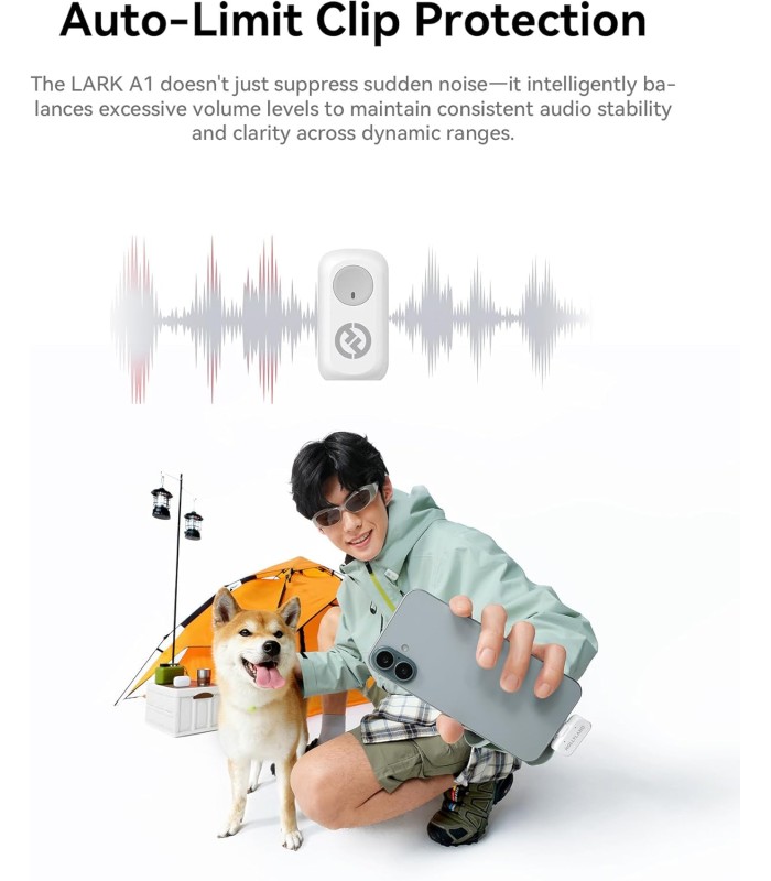 میکروفون یقه‌ای بی‌سیم هالی‌لند مدل Hollyland Lark A1 Combo - پک کمبو | رنگ سفید