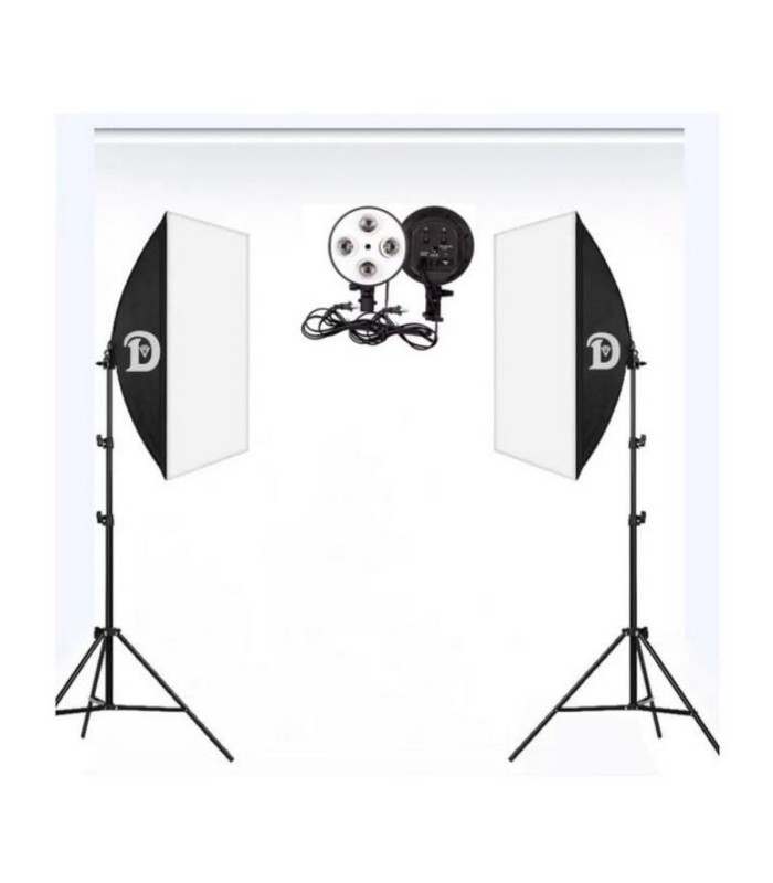 کیت ۲ شاخه نور ثابت ۴ لامپ دياموند مدل Diamond Continuous Lighting Kit 4 Lamps x2