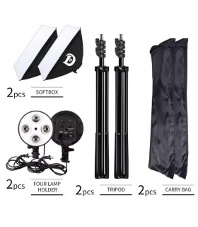 کیت ۲ شاخه نور ثابت ۴ لامپ دياموند مدل Diamond Continuous Lighting Kit 4 Lamps x2