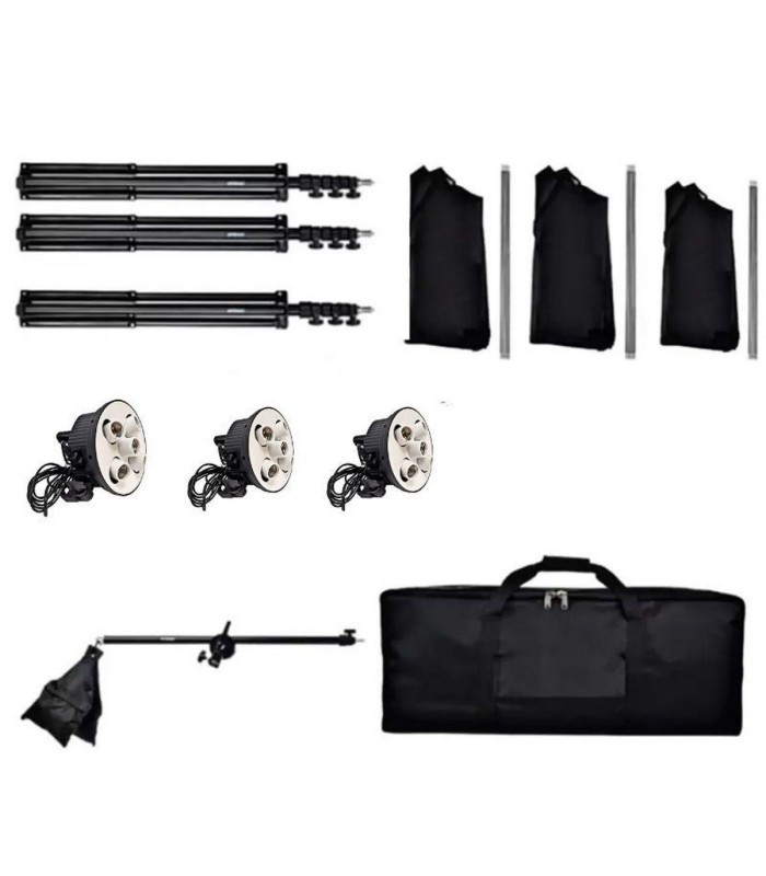 کیت سه شاخه هولدر ۵ لامپ سرامیکی دیاموند مدل Diamond Continuous Lighting 5 Lamps