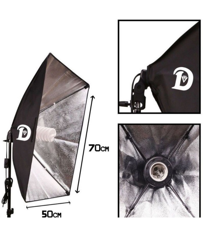 کیت دو شاخه هولدر ۵ لامپ سرامیکی دیاموند مدل Diamond Continuous Lighting 5 Lamps