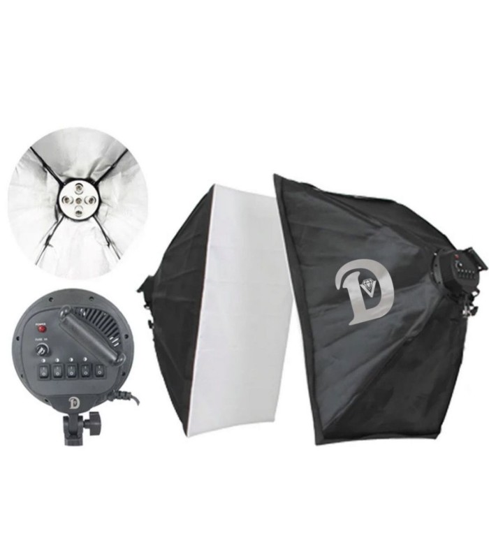 کیت دو شاخه هولدر ۵ لامپ سرامیکی دیاموند مدل Diamond Continuous Lighting 5 Lamps