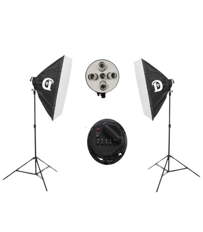 کیت دو شاخه هولدر ۵ لامپ سرامیکی دیاموند مدل Diamond Continuous Lighting 5 Lamps