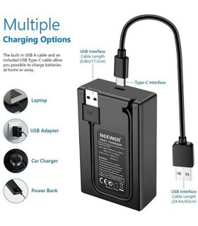 کیت دو باطری و شارژر نیوور مدل NEEWER FW50 LCD