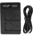 شارژر باتری FW50 با نمایشگر LCD دوتایی USB برای دوربین دیجیتال