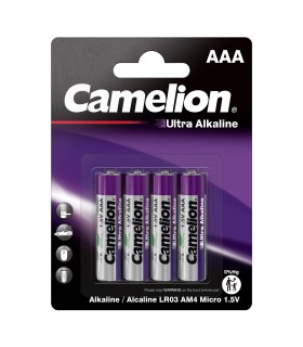 پک چهار عددی باتری نیم قلمی کملیون مدل Camelion Ultra Alkaline Batteries LR03