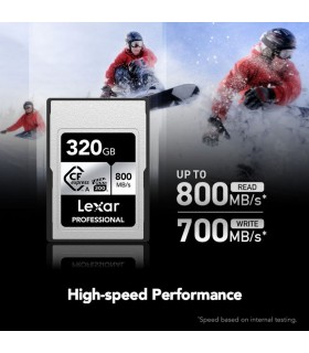 کارت حافظه ۳۲۰ گیگابایت لکسار مدل Lexar 320GB Professional CFexpress Type A SILVER Series