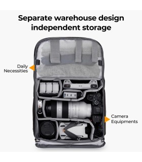 کوله پشتی دوربین کی اند اف مدل k&f camera backpack 13.092 av6