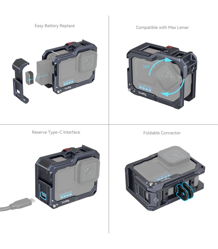 کیج اسمال ریگ مدل SmallRig Cage 3084C - سازگار با گوپرو هیرو ۱۳/۱۲/۱۱/۱۰/۹