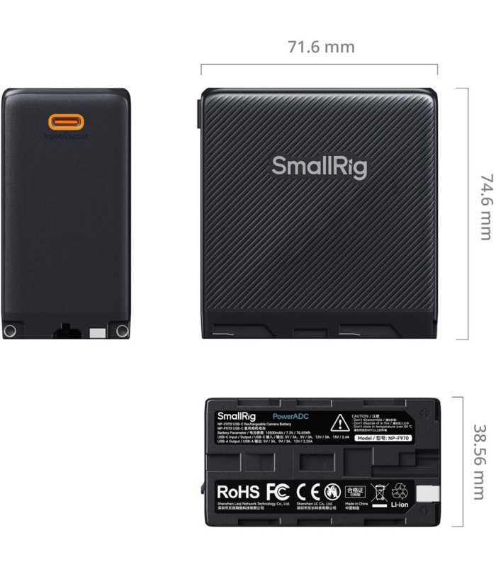 باتری دوربین اسمال ریگ مدل SmallRig L-Series/NP-F970 USB-C