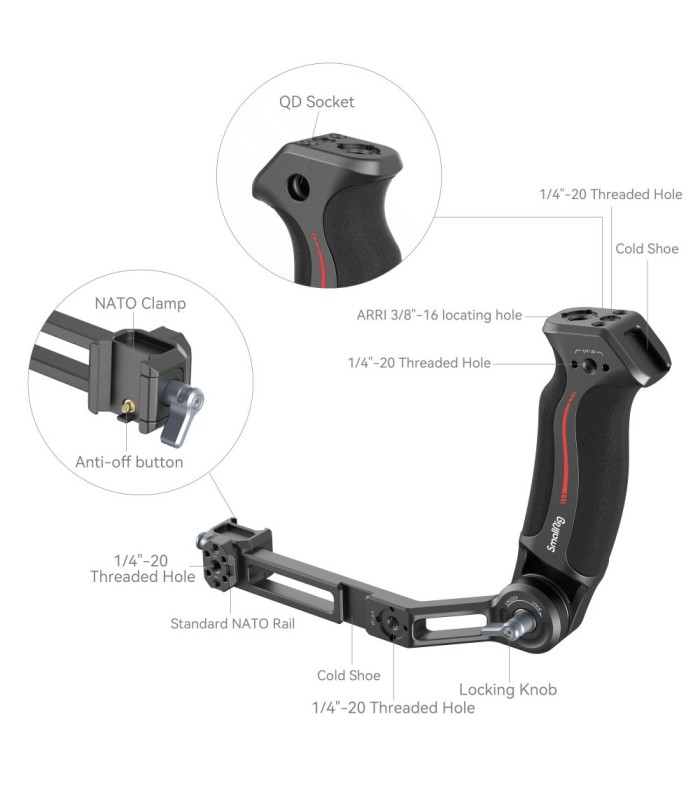 دسته گیمبال اسمال ریگ مدل smallrig Sling Handle - سازگار با DJI RS 2 / RSC 2 / RS 3 / RS 3 Pro / RS 3 Mini / RS 4 / RS 4 Pro