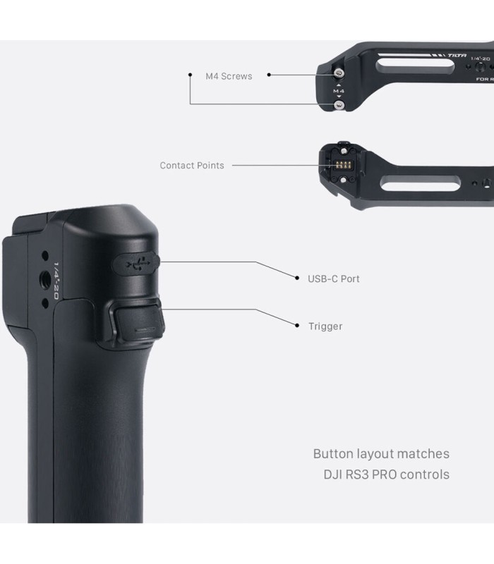دسته نگه دارنده تیلتا مدل Tilta Rear Operating - سازگار با DJI RS 4 Pro/RS 4/3 Pro/RS 2