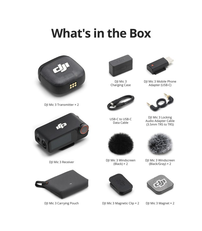 میکروفون یقه‌ای بی‌سیم دی جی آی مدل DJI Mic 3 2-Person Compact