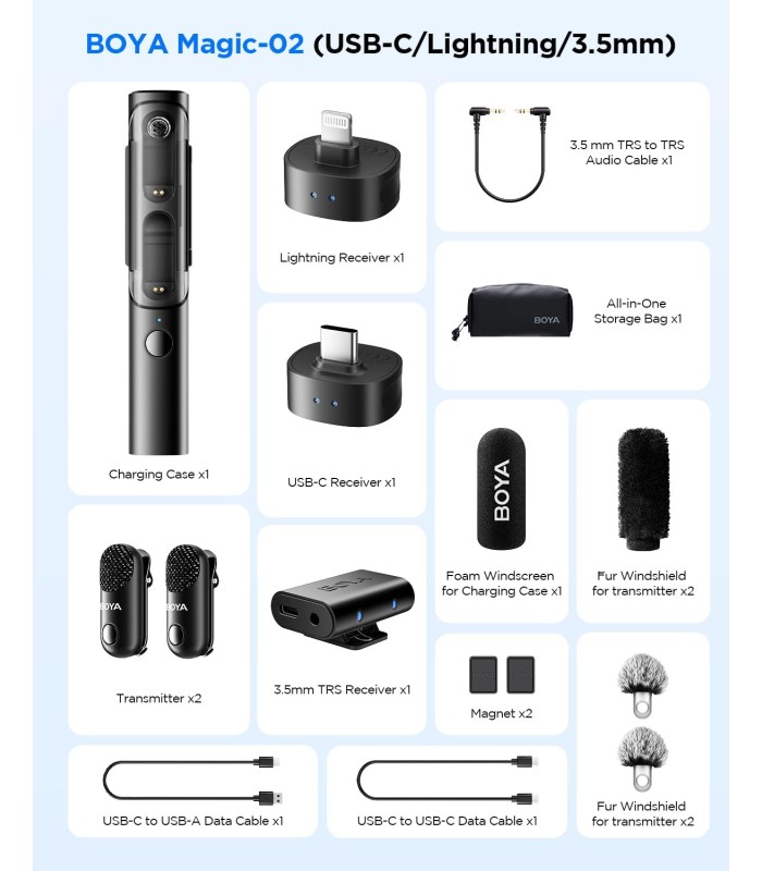 میکروفون یقه‌ای بی‌سیم بویا مدل BOYA MAGIC-02