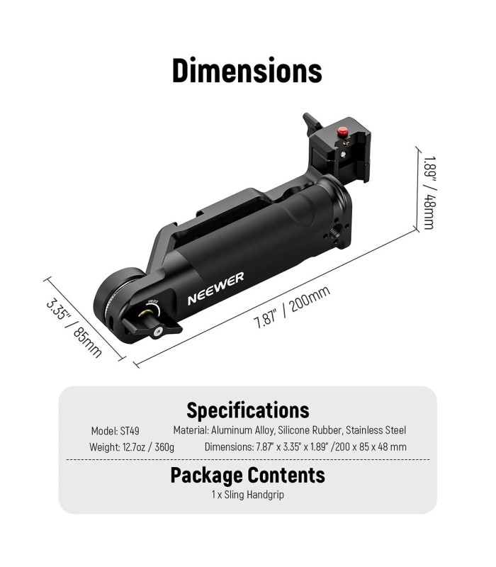 دسته گیمبال نیور مدل NEEWER Sling Handgrip - سازگار با DJI RS SERIES