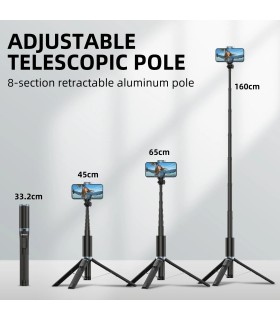 سه‌پایه نگهدارنده گوشی جی‌ماری مدل jmary KT-259 All-in-One Selfie Stick Tripod