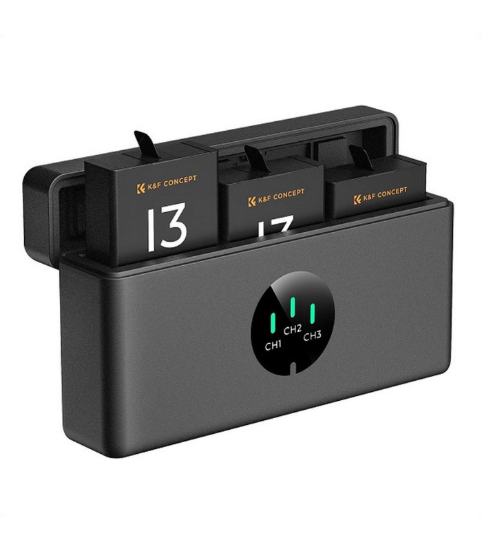 باتری با شارژر گوپرو کی اند اف مدل K&F CONCEPT 3 Pack Battery with Charger - مناسب برای گوپرو ۱۳