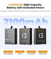 باتری با شارژر گوپرو کی اند اف مدل K&F CONCEPT 3 Pack Battery with Charger - مناسب برای گوپرو ۱۳