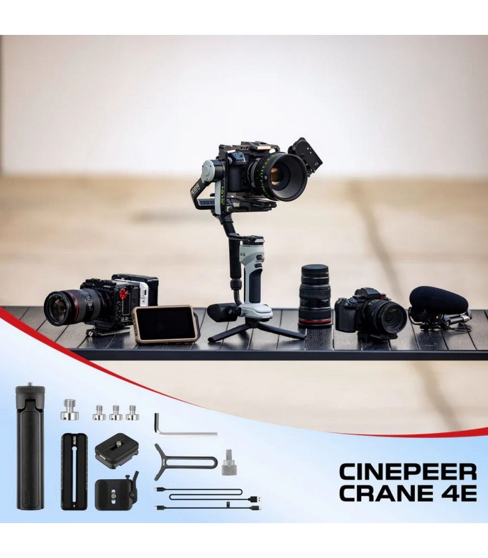 گیمبال دوربین ژیون مدل Zhiyun Cinepeer Crane 4E - رنگ مشکی