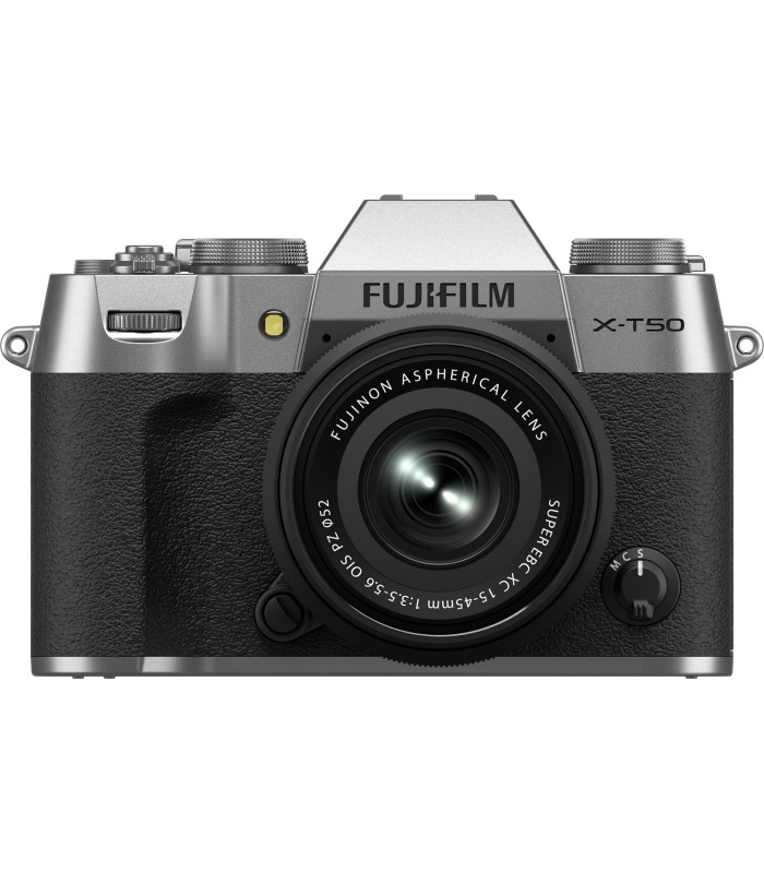 دوربین بدون‌آینه فوجی‌فیلم مدل FUJIFILM X-T50 به همراه لنز XC 15-45mm f/3.5-5.6 - رنگ نقره‌ای