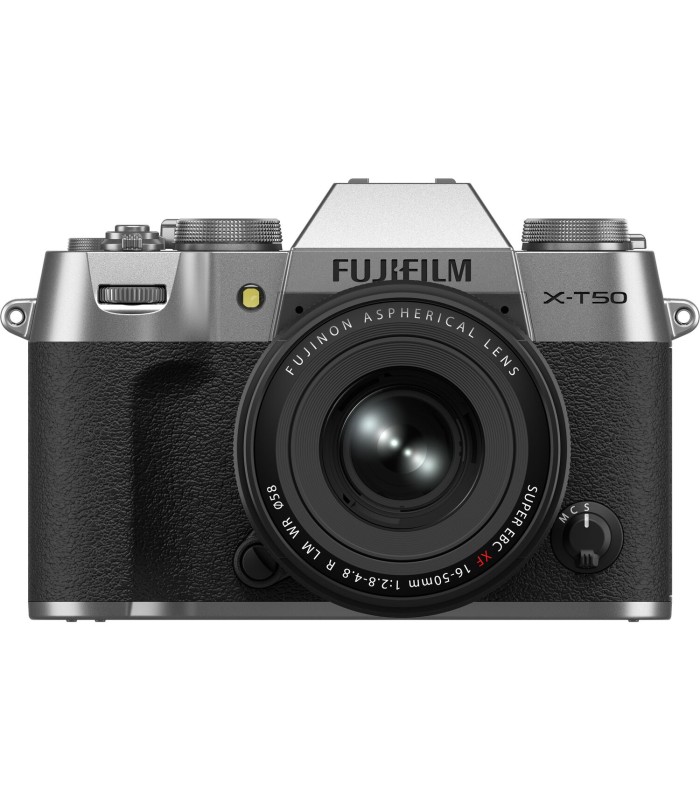 دوربین بدون‌آینه فوجی‌فیلم مدل FUJIFILM X-T50 به همراه لنز XF 16-50mm f/2.8-4.8 - رنگ نقره‌ای