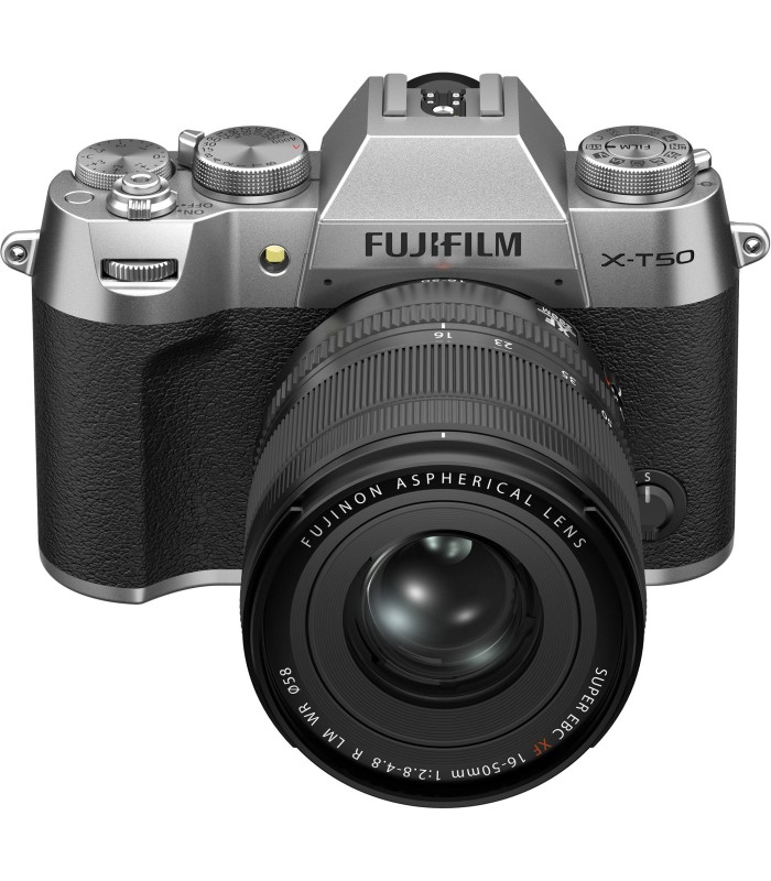 دوربین بدون‌آینه فوجی‌فیلم مدل FUJIFILM X-T50 به همراه لنز XF 16-50mm f/2.8-4.8 - رنگ نقره‌ای
