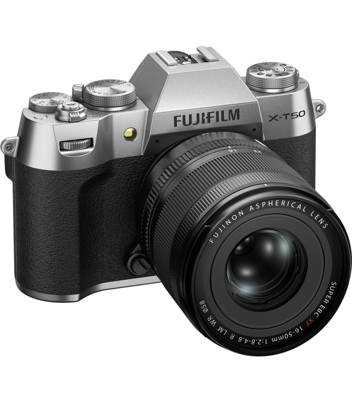 دوربین بدون‌آینه فوجی‌فیلم مدل FUJIFILM X-T50 به همراه لنز XF 16-50mm f/2.8-4.8 - رنگ نقره‌ای