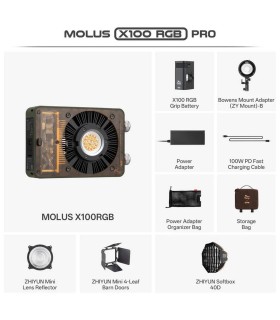 نور ثابت آرجی‌بی ژیون مدل Zhiyun MOLUS X100-RGB Pro - مدل پرو