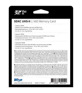 کارت حافظه Wise مدل Advanced V60 SD-N UHS-II SDXC 290MB/s ظرفیت ۲۵۶ گیگابایت