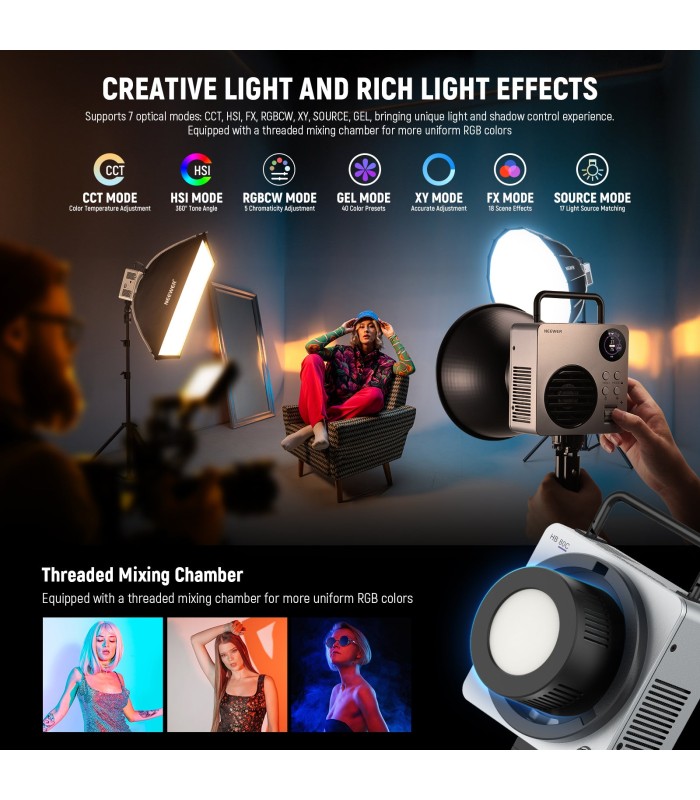خرید نور ثابت COB باتری‌دار RGB NEEWER HB80C | فروشگاه پیکسل