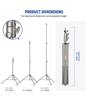 خرید پایه نور استیل NEEWER ST-280SS | فروشگاه پیکسل