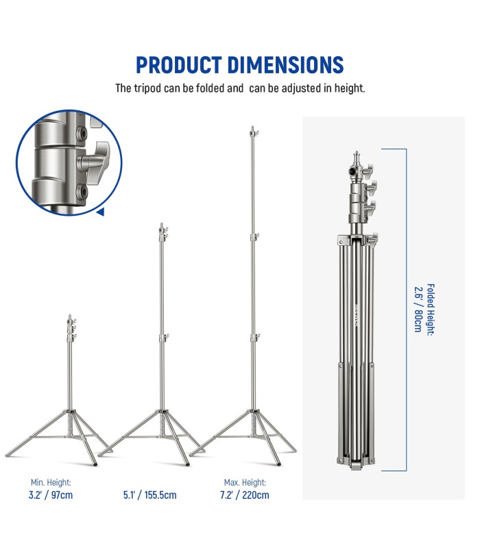 خرید پایه نور استیل NEEWER ST-280SS | فروشگاه پیکسل