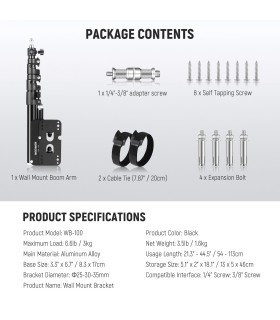 خرید بازوی بوم دیواری NEEWER WB-100 | فروشگاه پیکسل