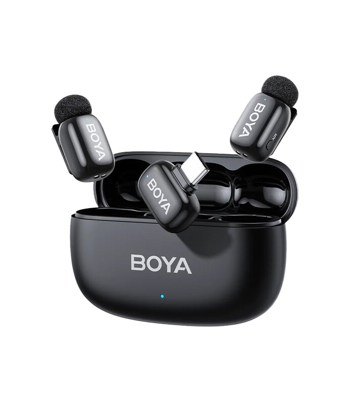 میکروفون بی‌سیم دونفره بویا مدل BOYA mini 2-02 USB-C | رنگ مشکی