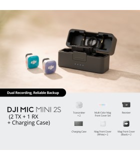 میکروفون دو کاربره DJI مدل Mic Mini 2S (2 TX + 1 RX + Charging Case)