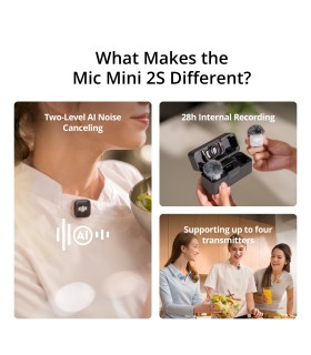 میکروفون دو کاربره DJI مدل Mic Mini 2S (2 TX + 1 RX + Charging Case)