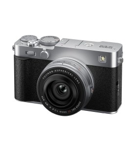 دوربین بدون‌آینه فوجی‌فیلم رنگ نقره‌ای مدل FUJIFILM X-E5 به همراه لنز XF 23mm f/2.8 R WR