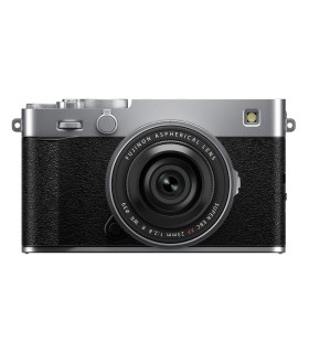 دوربین بدون‌آینه فوجی‌فیلم رنگ نقره‌ای مدل FUJIFILM X-E5 به همراه لنز XF 23mm f/2.8 R WR