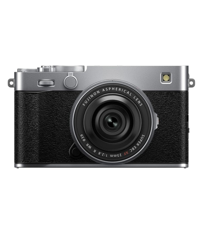 دوربین بدون‌آینه فوجی‌فیلم رنگ نقره‌ای مدل FUJIFILM X-E5 به همراه لنز XF 23mm f/2.8 R WR