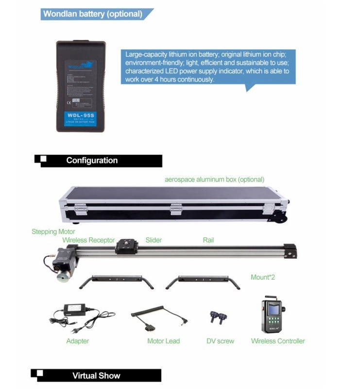 Wondlan Wireless Time-Lapse Slider 1.5m with Aliminum Case