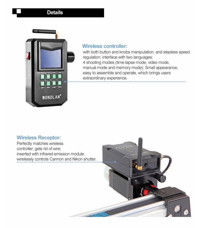 Wondlan Wireless Time-Lapse Slider 1.5m with Aliminum Case